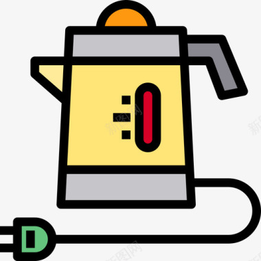 家用暖宝宝水壶家用电器4线性颜色图标图标