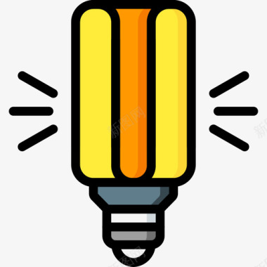 灯泡照明5线颜色图标图标