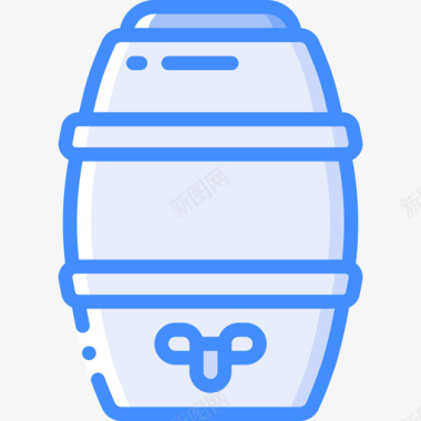 4个蓝色饮水器图标图标