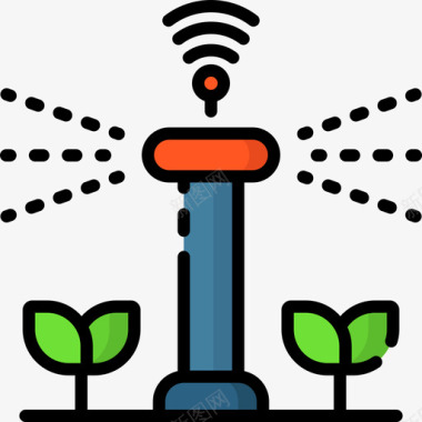 艺术字10洒水器智能家居10线性颜色图标图标