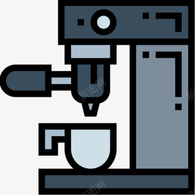 咖啡机banner咖啡机咖啡店85线性颜色图标图标
