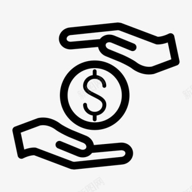 火焰美元图标储蓄美元手图标图标