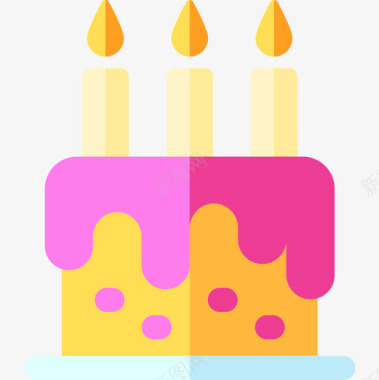 生日蛋糕生日蛋糕新年45扁平图标图标