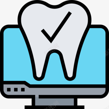 刷牙齿检查牙齿19线颜色图标图标