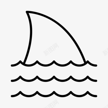 鲨鱼海洋生物学航海图标图标