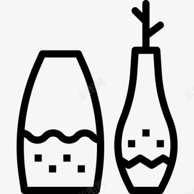 花瓶家具35直纹图标图标