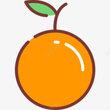 橙色PNG橙色纯素2线性颜色图标图标