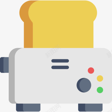烤面包机电子62扁平图标图标