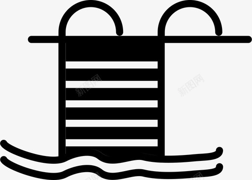 游泳池酒店游泳池酒店实心图标图标