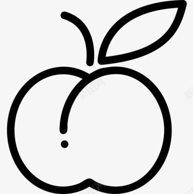 桃子水果和蔬菜24种直线型图标图标