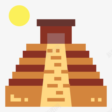 玛雅金字塔埃及28平坦图标图标
