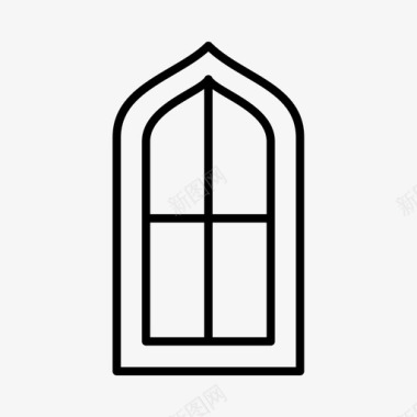圆拱窗饰面住宅图标图标