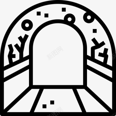隧道水族馆直线图标图标