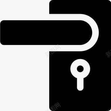 公共标识安全门把手保护和安全2填充图标图标