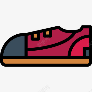 运动会徽运动鞋背包客3线性颜色图标图标