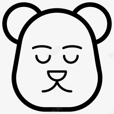 北极熊脸熊头表情符号图标图标