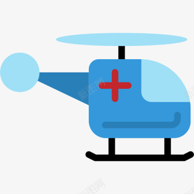直升机直升机45号医院平的图标图标