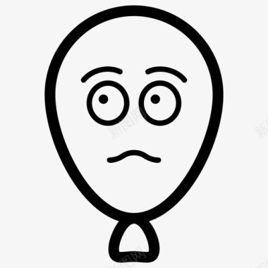 悲伤气球气球脸表情符号图标图标
