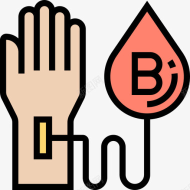 血型献血29线性颜色图标图标