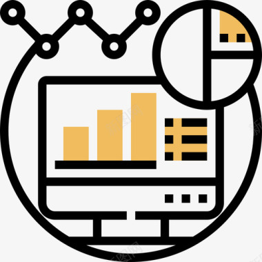 数据分析数字营销112黄影图标图标