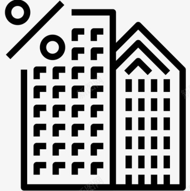 房地产贷款5线性图标图标
