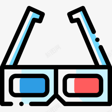 扁平化3D眼镜3d眼镜电视18彩色省略图标图标