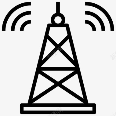 信号塔信号塔城市元素45线性图标图标