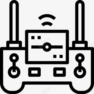 遥控电视机遥控无人机11线性图标图标