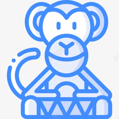 黑猴子猴子马戏团44蓝色图标图标