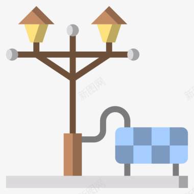 png路灯路灯可持续能源25平坦图标图标