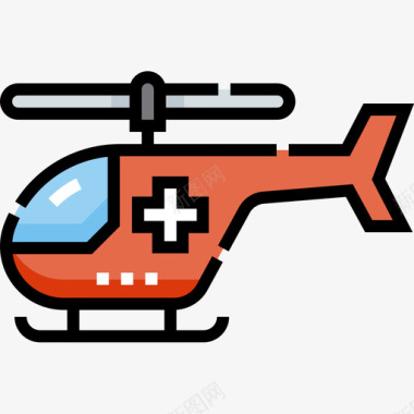 直升机直升机健康46线性颜色图标图标