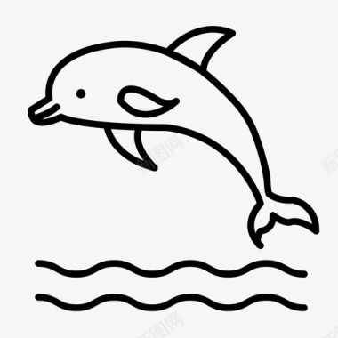 海边度假短裤海豚海滩假日图标图标