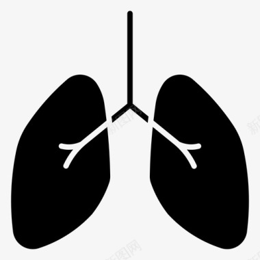 更健康肺解剖学呼吸图标图标