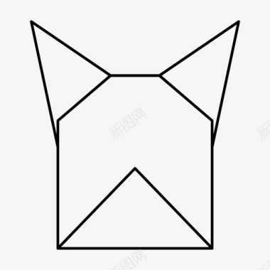 折纸波士顿动物工艺图标图标
