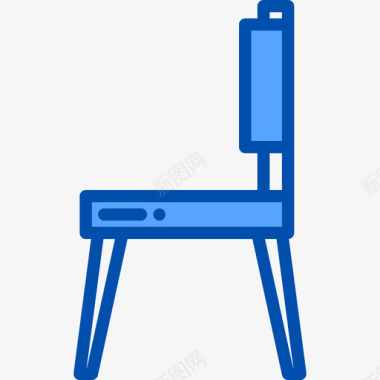 cad家装椅子家装29蓝色图标图标