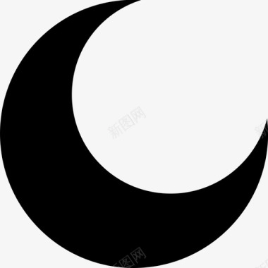 半月月亮新月半月图标图标