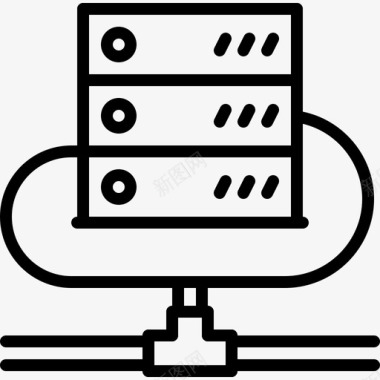 一站式服务背景服务器营销106线性图标图标