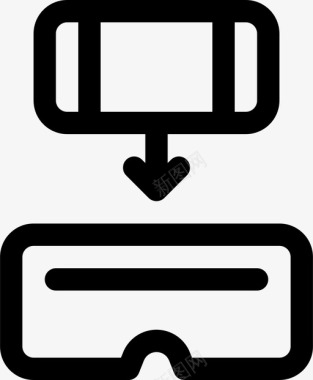 虚拟现实和虚拟现实耳机插件图标图标