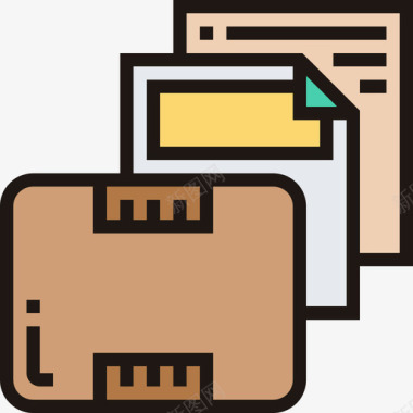 文件和文件盒10线颜色图标图标