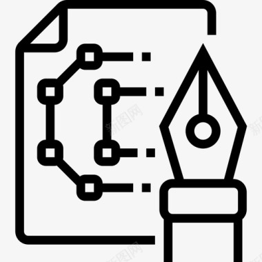 钢笔的作家钢笔艺术17轮廓图标图标