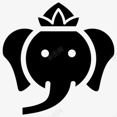 符号大象脸大象头表情符号图标图标