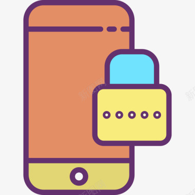公共标识安全Pincode安全14线性颜色图标图标