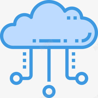 家庭云云计算云技术24蓝色图标图标