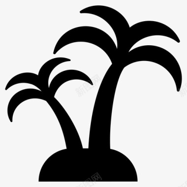 棕榈树海滩树椰子树图标图标
