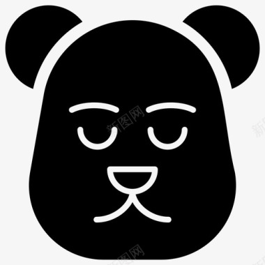 北极熊脸熊头卡通图标图标