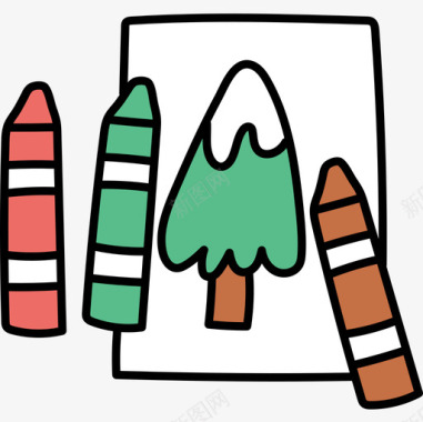 蜡笔儿童玩具14彩色图标图标