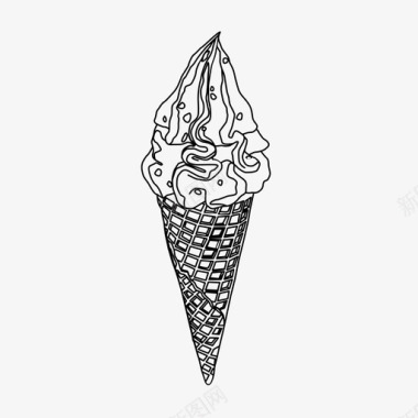 甜味冰淇淋风味夏季图标图标