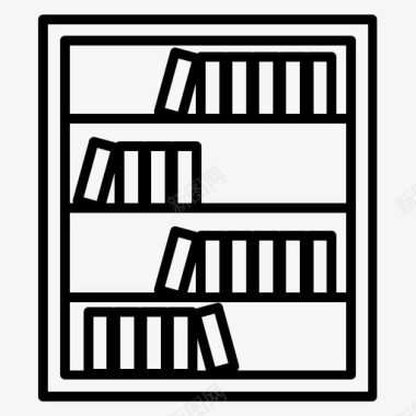 矢量装饰小花书柜书架家具图标图标