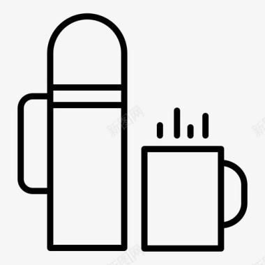 咖啡咖啡保温瓶杯子图标图标