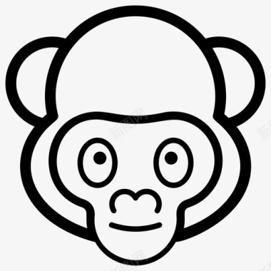 猴脸表情符号情感图标图标
